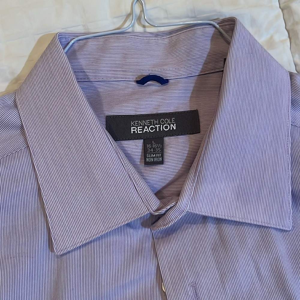 Slim fit Kenneth Cole reaction slice large lavender long sleeve button up